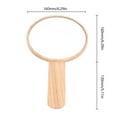 thumbnail image 2 of Hand Mirror Make Up Wood Handle Barber Hairdressing Face Round Makeup Mirror, 2 of 12