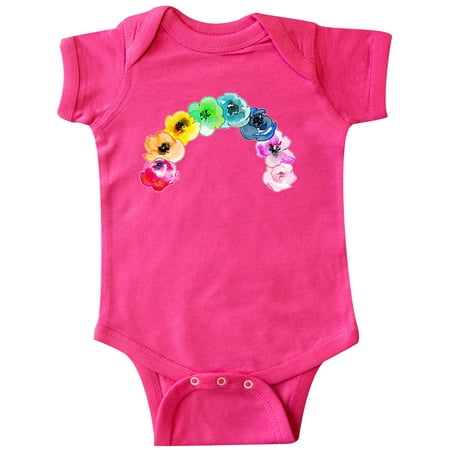 

Inktastic Rainbow of Flowers watercolor Gift Baby Boy or Baby Girl Bodysuit