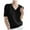 Black, variant on UJNDER Summer Knitted Short Sleeved V Neck Sweaters Fashionable and Thermal Tops for Women for Casual Wear Yellow M