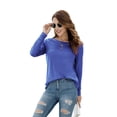 thumbnail image 2 of HOWCOME Fall Long Sleeve Side Split Casual Loose Tunic Womens Blouses, 2 of 5