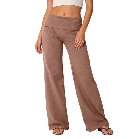 RUTAYY Women's Pants Summer Lightweight Low Waist Solid Color Flared Jeans Casual Sports Wear Elegant Chic Trousers