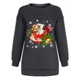 thumbnail image 4 of Women's Tops Winter Christmas Dog Classic Printing Pullover Loose Sweatshirt, 4 of 6