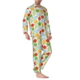 thumbnail image 2 of Wukai Colorful Ping Pong Rackets1 Men's Long Sleeve Pajama Set,Long Sleeve Mens Sleepwear with Pockets & Front Fly-Medium, 2 of 7