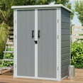 thumbnail image 3 of Uforic 60 Cu.Ft Outdoor Storage Shed, Weatherproof Tall Plastic Cabinet w/ Shelves, Lockable, Gray, 3 of 8