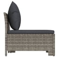 thumbnail image 3 of vidaXL 2 Piece Garden Lounge Set with Cushions Grey Poly Rattan, 3 of 5