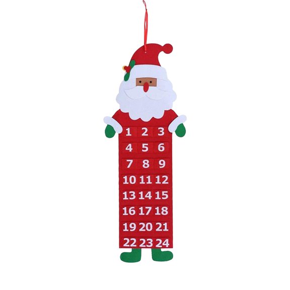 24 Days Felst Deer Countdown Advent Calendar,Christmas Tree,Surprise Gift Box,Hanging Ornament for Thanksgiving Wedding Party Holiday Birthday Decor-Red
