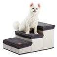 thumbnail image 4 of Pefilos 24" Dog Stairs with Storage, Foldable Pet Steps for High Beds, 3-Step Pet Stairs Ramp Puppy Toy Storage Box for Dogs Cats Small Pets, Gray, 4 of 6