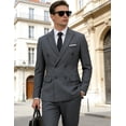 thumbnail image 3 of COOFANDY Men's 2 Piece Double Breasted Suits Slim Fit Tuxedo Jacket and Dress Pants Set for Wedding Business Prom, 3 of 6