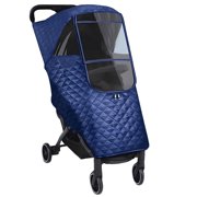 LADYGYM Stroller Rain Cover, Universal 3-Layer Warm Weather Shield with U-Zipper, Full Coverage Baby Pram Protector