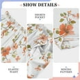 thumbnail image 6 of FORMRS Kids Pajama Pants with Pockets Size 6-8Y Boys Lounge Sleep Bottoms, Orange Floral Blooms, 6 of 8