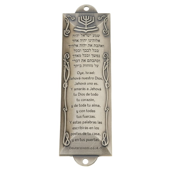 Metal Spanish Mezuzah Case Decorative Ornament for Door and Window Wall Vintage Plaques Embellished