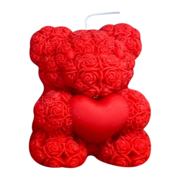 Vela de San Valentín con aroma a oso rosa, ideal como regalo para el hogar, cumpleaños, San Valentín y aniversario