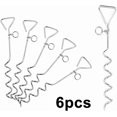thumbnail image 2 of 6 piquetas espirales para toldos de camping, para trampolines, columpios, torres de juego y más, en forma de espiral, 40,6 cm, color plateado, 2 of 5