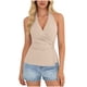 thumbnail image 1 of Tops Casuales sin Mangas para las Mujeres V Cuello Blusa Plegado Vendaje Suéter de Verano Damas Camisa Diaria, 1 of 9