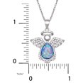 thumbnail image 3 of Brilliance Fine Women's Sterling Silver Cubic Zirconia and Created Opal Angel Pendant, 18" Chain, 3 of 3