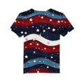 thumbnail image 5 of AHTJRT Boys 4th of July Shirts Fashion Star Patterns Printed Patriotic USA Tee Shirts Crewneck Short Sleeve Blouse Tops Multicolor#29 9-10 Years, 5 of 5
