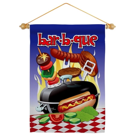 Bar B Que Garden Flag Set Fun And Sun 13 X18.5 Double-Sided Yard Banner