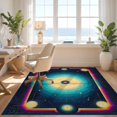 thumbnail image 3 of Design&I 9'x12' Washable Area Rug Giant Skid-Resistant Shaped Cosmic Funky Spiral Motif Graphic Eclectic Bathroom for Great Room, Large Living, 3 of 7