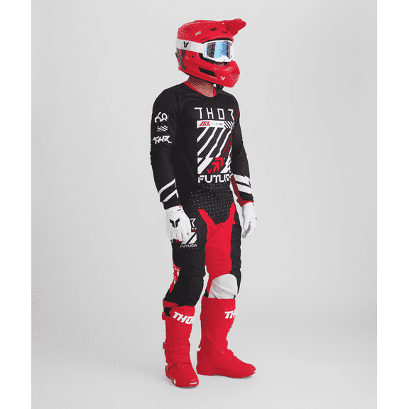 Thor 2026 Launchmode Futura Black/Red Motocross Offroad Jersey Pant Combo (Small / W28)
