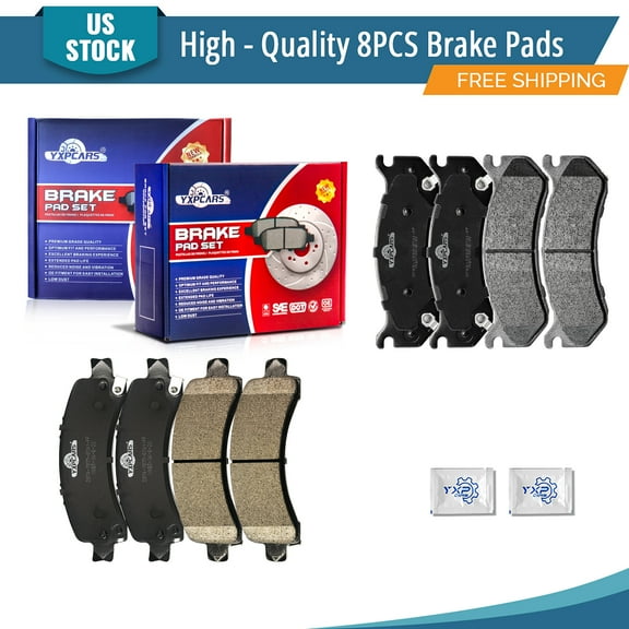 YXPCARS 8PCS Front & Rear Ceramic Brake Pads(D785 D974) for Chevrolet Express 1500 Avalanche 1500 Suburban 1500 Tahoe GMC Savana 1500 Yukon/Yukon XL 1500 Cadillac Escalade