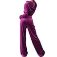 thumbnail image 2 of Hanerdun Women 2PCS Workout Set Female Hooded Long Sleeve Tracksuit Sweatsuit Purple XL, 2 of 5