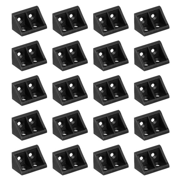 Uxcell 20Pcs Plastic Corner Braces, 90 Degree Furniture Angle Brackets, Black