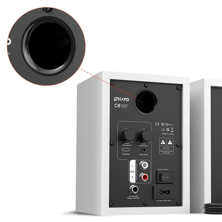 Ortizan C6 60W Bluetooth Computer Speakers White photo 8