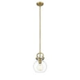 thumbnail image 5 of Innovations Lighting  Newton Sphere - 1 Light 8" Stem Hung Pendant Clear/Satin Nickel, 5 of 5