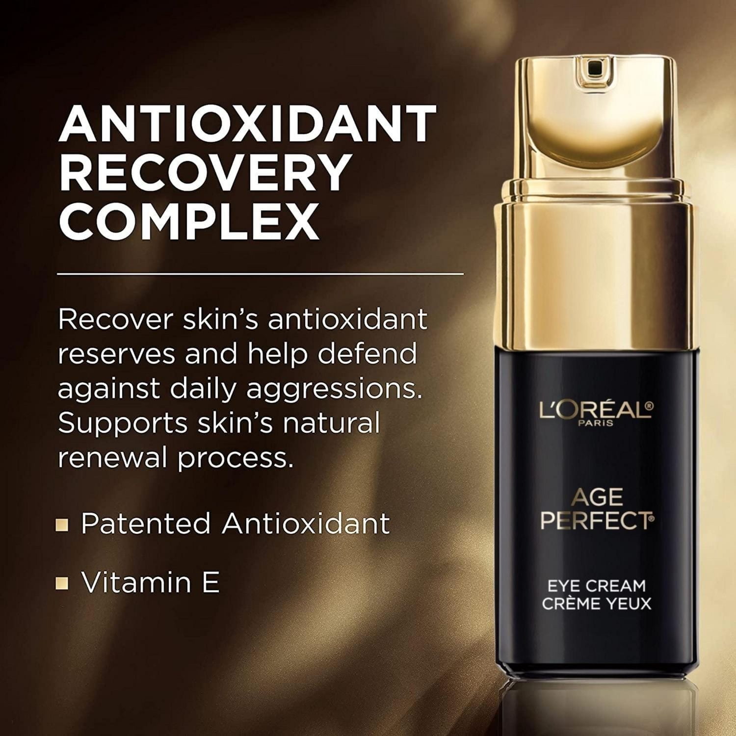 L'Oréal Paris Crème pour les Yeux, Age Perfect Cell Renewal, avec complexe réparateur antioxydant, Cible 5 signes visibles du vieillissement : cernes, pattes d'oie, poches, paupières crépues, 15 ml Crème Yeux, 15 ml