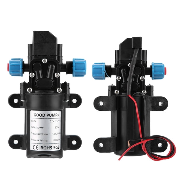 Bomba de agua, bomba de agua de 12 V/60 W, 5 l/min, minibomba de agua, minibomba de diafragma, diseño elevado