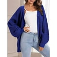 thumbnail image 3 of Cardigan Sweaters for Women Button-Down Long Sleeve Oversized Knit Outerwear Light Color Blue L, 3 of 4