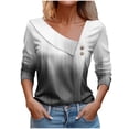 thumbnail image 1 of FAIWAD Long Sleeve V Neck Tops for Women Lapel Button Down Color Block Pullover Tunic Tops, 1 of 3