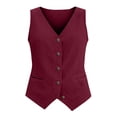 thumbnail image 3 of Gsakboxl Summer Tops for Women 2026 Old Money Style Pocket Button Down Cotton Linen Sleeveless Vest Loose Fit Lightweight Breathable Fashion Summer Layering Tank Top Blouse Wine Red 3XL, 3 of 7