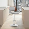 thumbnail image 2 of Colby Adjustable Gray Faux Leather and Chrome Finish Bar Stool, 2 of 12