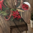 thumbnail image 5 of Western Christmas Sheer Curtains 84 Inches Long 2 Panels Set, Window Sheer Curtains for Living Room/Bedroom, Vintage Xmas Botanical Wreath Light Filtering Rod Pocket Curtain 52'' x 84'' x 2, 5 of 7