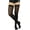 Black, variant on Women's Nylon Thigh High Schoolgirl Opaque Stockings, Neon Orange, One Size Fits Most