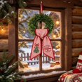 thumbnail image 2 of Lshn Christmas Wreath Sash, Red White Striped Wreath Bow Sash with Scalloped Edge, Embroidered Monogram Initial Xmas Tree Wreath Ribbon for Front Door, Farmhouse Home Indoor Outdoor Decor, 2 of 4