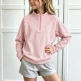 thumbnail image 5 of Amidoa Girls Half Zip Pullover Long Sleeve T Shirts Kids Mock Neck Casual Tops Pink Size 5-6 Years, 5 of 9