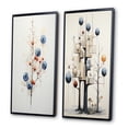 thumbnail image 3 of Designart "Vintage Tree of Wisdom Geometric I" Modern Geometric Framed Wall Art Set Of 2 - Modern Blue Frame Gallery Set For Office Decor, 3 of 6