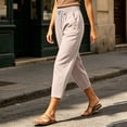 thumbnail image 5 of Nolissa Women's Elastic Waist Capri Pants Casual Loose Cropped Trousers with Pockets, 5 of 7