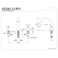 thumbnail image 4 of Kingston Brass KS2365PX 8 Inch -18 Inch Widespread Roman Tub Filler - Oil Rubbed Bronze, 4 of 4
