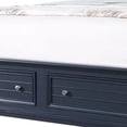 thumbnail image 2 of Zeny Queen Bed with Storage Drawers-Panel Headboard-Blue Wood, 2 of 7