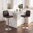 thumbnail image 2 of Gymax Swivel Bar Stools Set of 2 w/ Backrests Footrests & Metal Base for Kitchen Brown & Sliver, 2 of 8