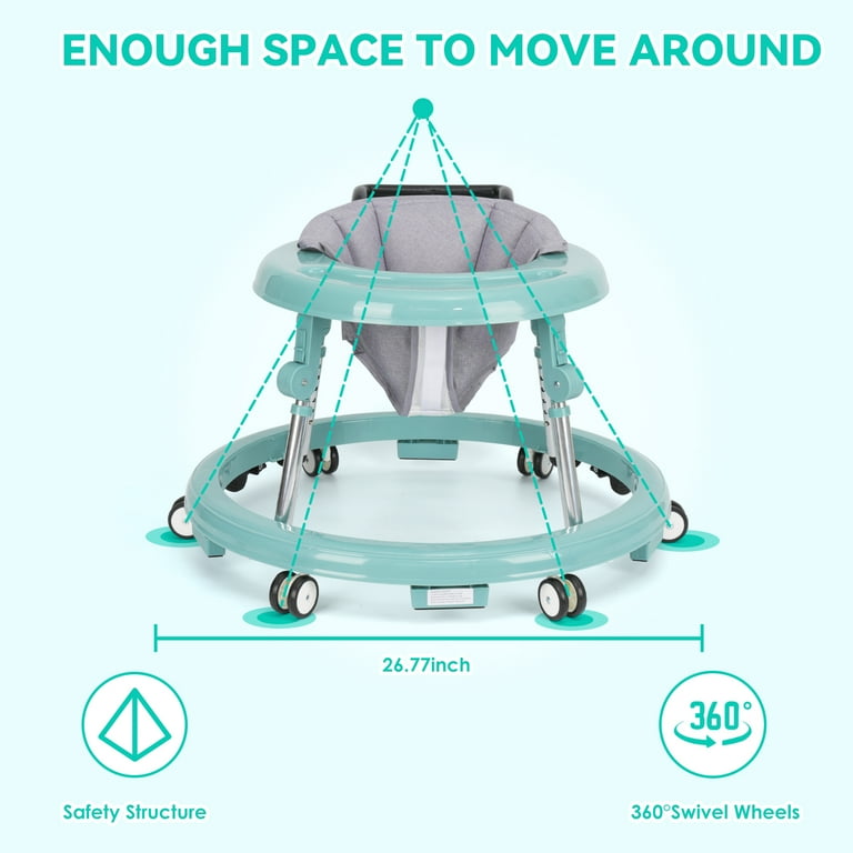 Poitik Baby Walker, 9 Adjustable Heights, 6-18 Months photo 5