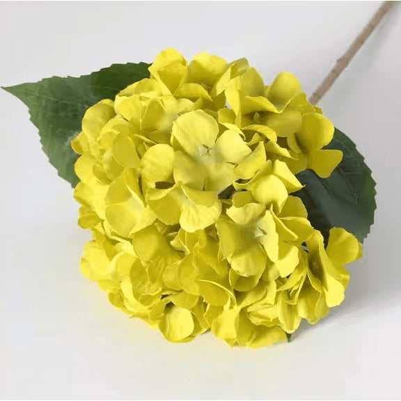 Nvzi simulation leaf hydrangea Yellow -6 pieces, 18 inches, home wedding bouquet, fade resistant, UV resistant, indoor and outdoor wedding arch decoration