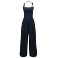 thumbnail image 5 of Byworldtasic No Boundaries Women's Cold Shoulder Jumpsuit Spaghetti Strap One Piece Outfit Wide Leg Baggy Leg Pants, 5 of 9