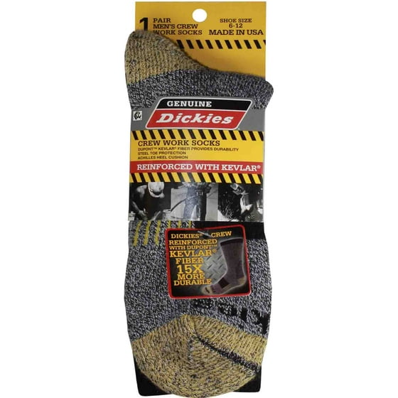 Genuine Dickies Men's Kevlar Steel Toe Crew Socks, 1Pack