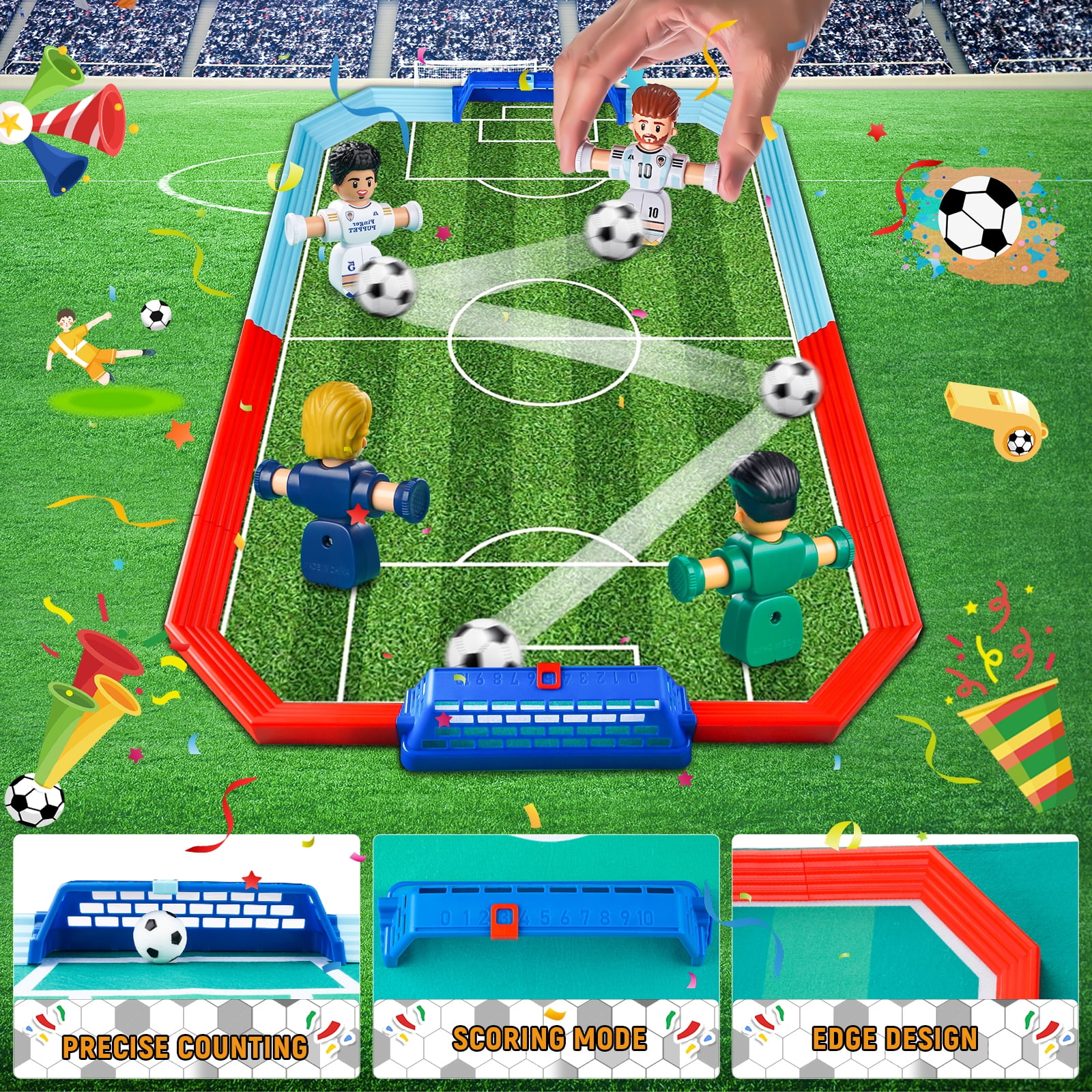 Mini Foosball Table Game for Kids Soccer Game Set Gifts Boys Toy Football Games Board for Indoor Sports Game Room Pinball Interactive Birthday Gift Toys for 3 4 5 6 7 8-12 Year Old Family Gatherings