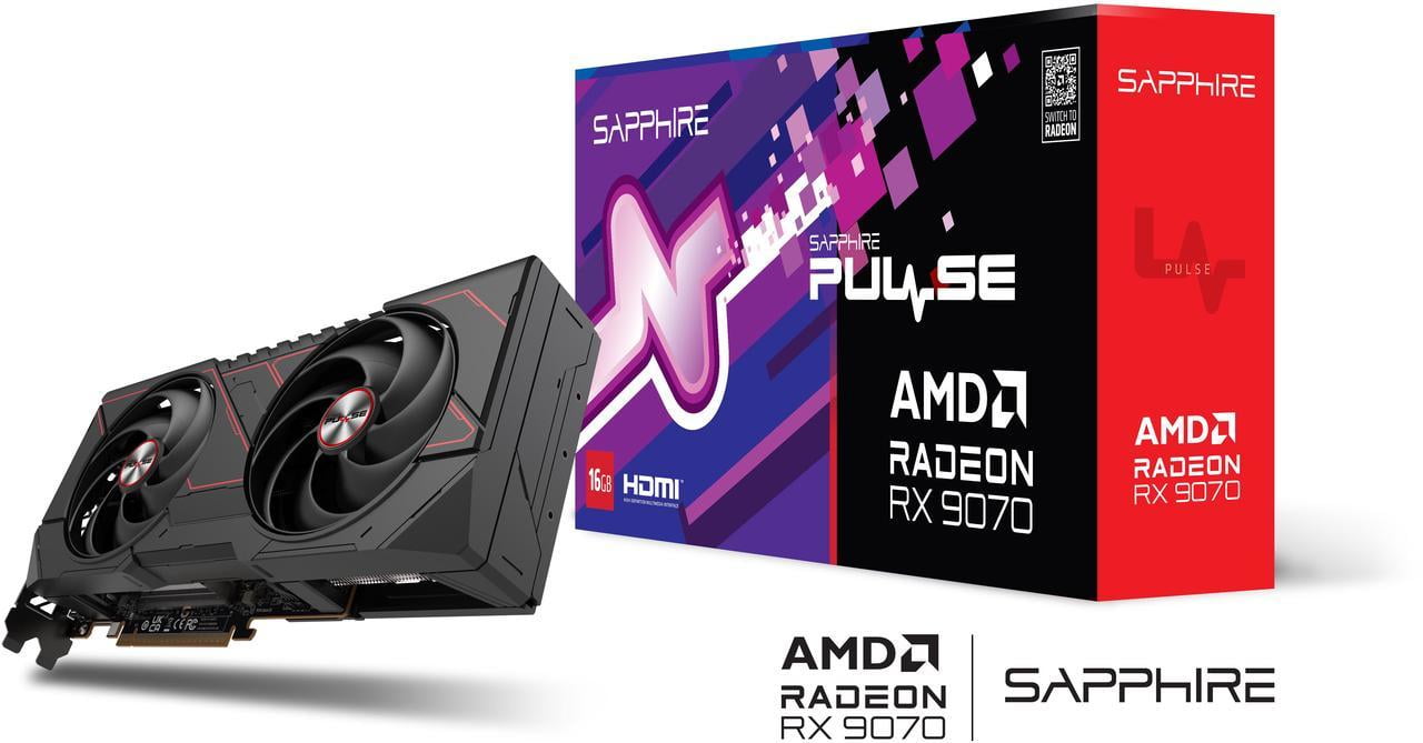 SAPPHIRE PULSE Radeon RX 9070 16GB GDDR6 PCI Express 5.0 x16 ATX