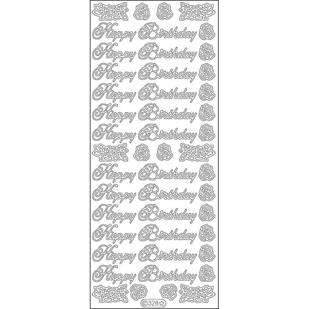 Happy Birthday Large PeelOff StickersGold